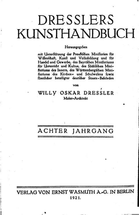 Dresslers Kunsthandbuch 1921-1